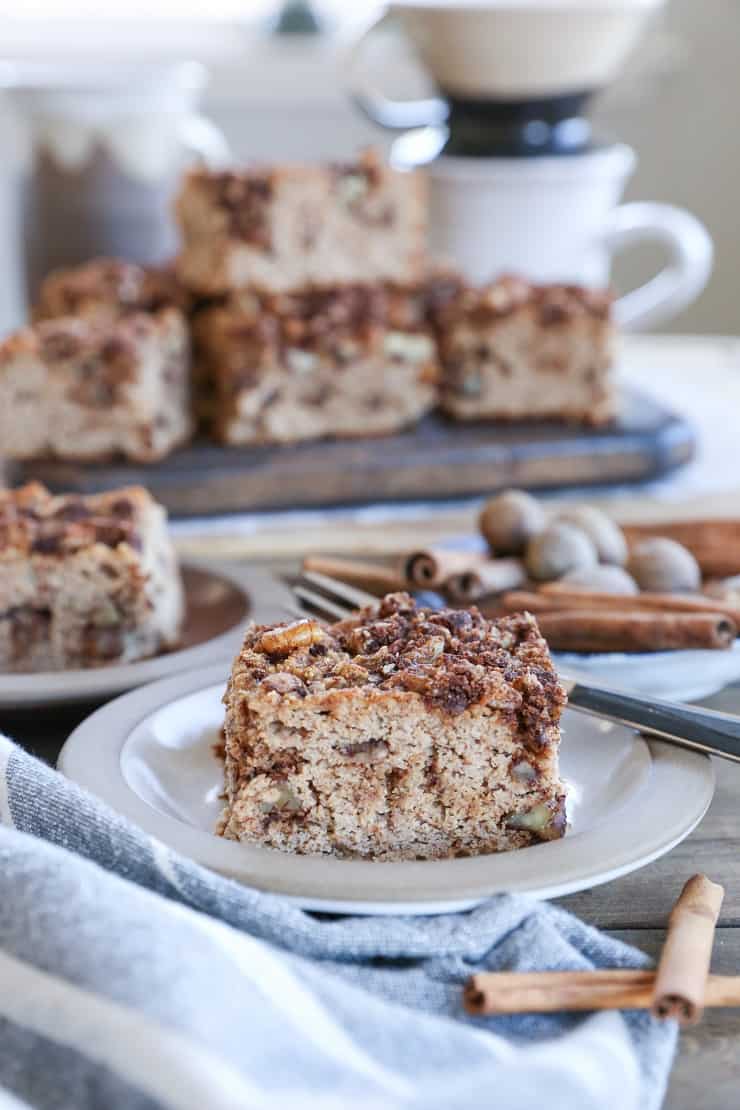 Chai Spiced Paleo Coffee Cake made with coconut flour and almond flour - this grain-free, dairy-free, refined sugar-free treat is absolutely delicious and healthy!