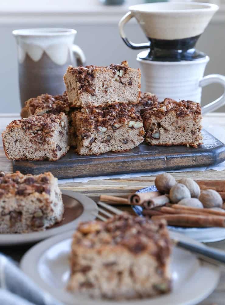 Chai Spiced Paleo Coffee Cake made with coconut flour and almond flour - this grain-free, dairy-free, refined sugar-free treat is absolutely delicious and healthy!