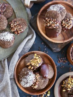 Chocolate-Dipped Molasses Cookies - paleo, vegan, grain-free, refined sugar-free, and healthy! The perfect Christmas cookie