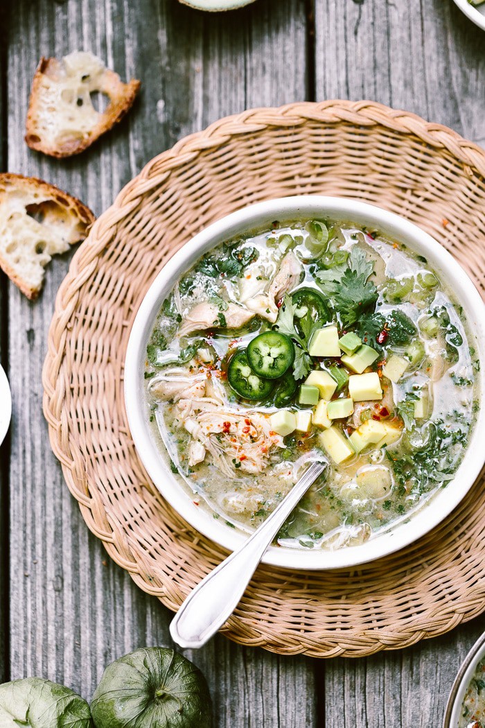 Crock Pot Chicken Tomatillo Soup - a clean, paleo, Whole30 dinner recipe