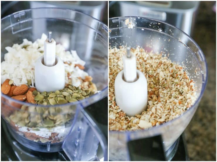 CINNAMON RAISIN PALEO GRANOLA (VEGAN) Cinnamon Raisin Paleo Granola (Vegan) - made with nuts, seeds, nut butter, and pure maple syrup for a nutritious gluten-free breakfast or snack.