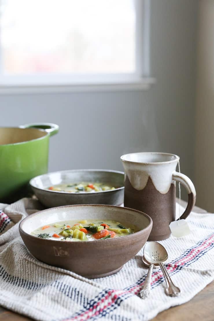 Vegan Broccoli Cheddar Soup - dairy-free, gluten-free, healthy, paleo, and delicious