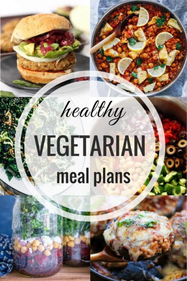 Healthy Vegetarian Meal Plan with a printable grocery list