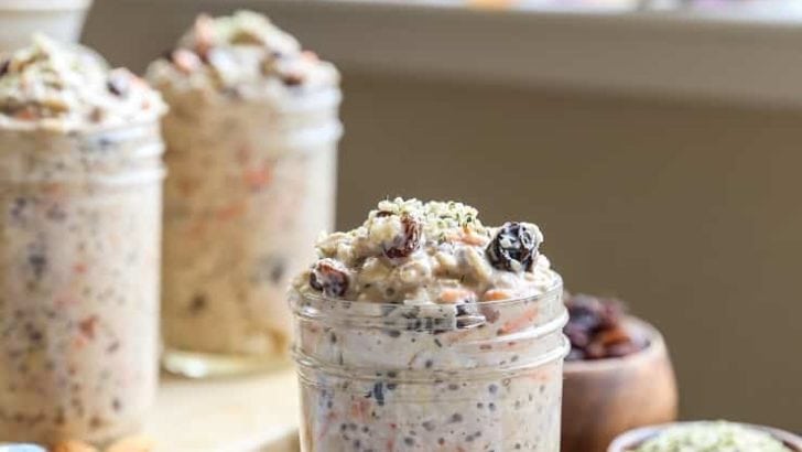 Carrot Cake Overnight Oatmeal - a nutrient-packed, well-balanced breakfast