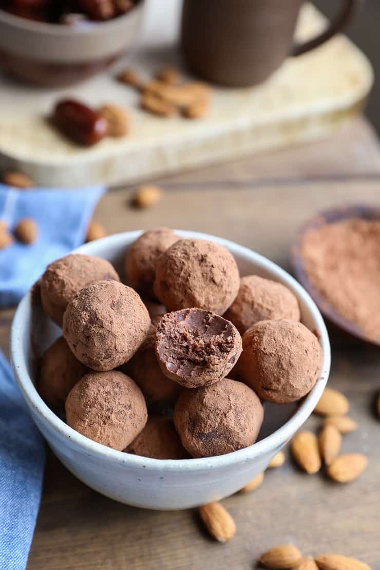 Chocolate Fat Balls made with nuts and seeds for a protein-packed low-sugar snack.