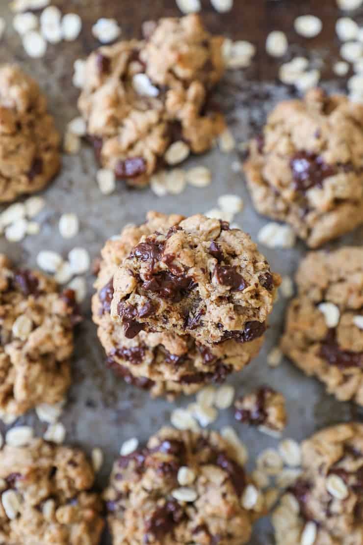 stack of gluten free oatmeal cookies