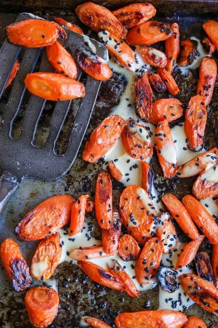 Orange-Ginger Roasted Carrots - an easy, flavorful healthy side dish to go alongside all your favorite entrees