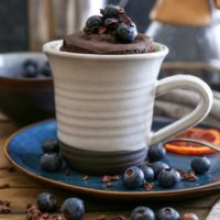 Easy Paleo Chocolate Mug Cake - only a few ingredients are required to make this 5-minute grain-free chocolate cake for one!