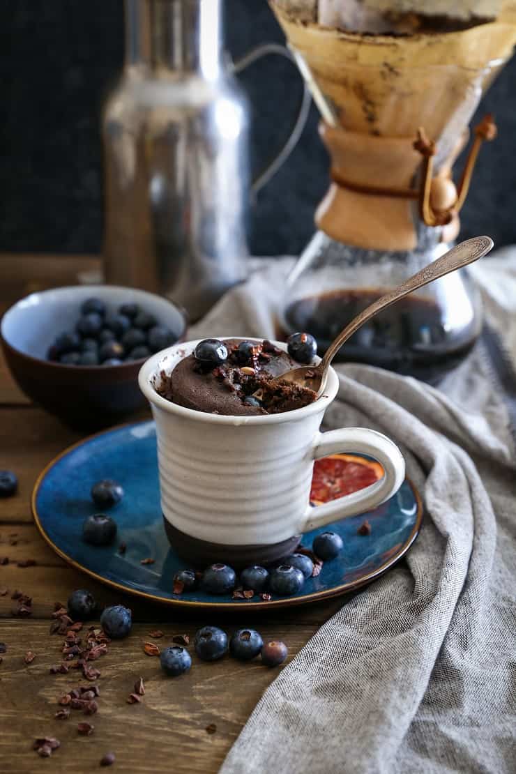 5-Minute Paleo Chocolate Mug Cake - a grain-free, refined sugar-free, dairy-free chocolate cake recipe for one!