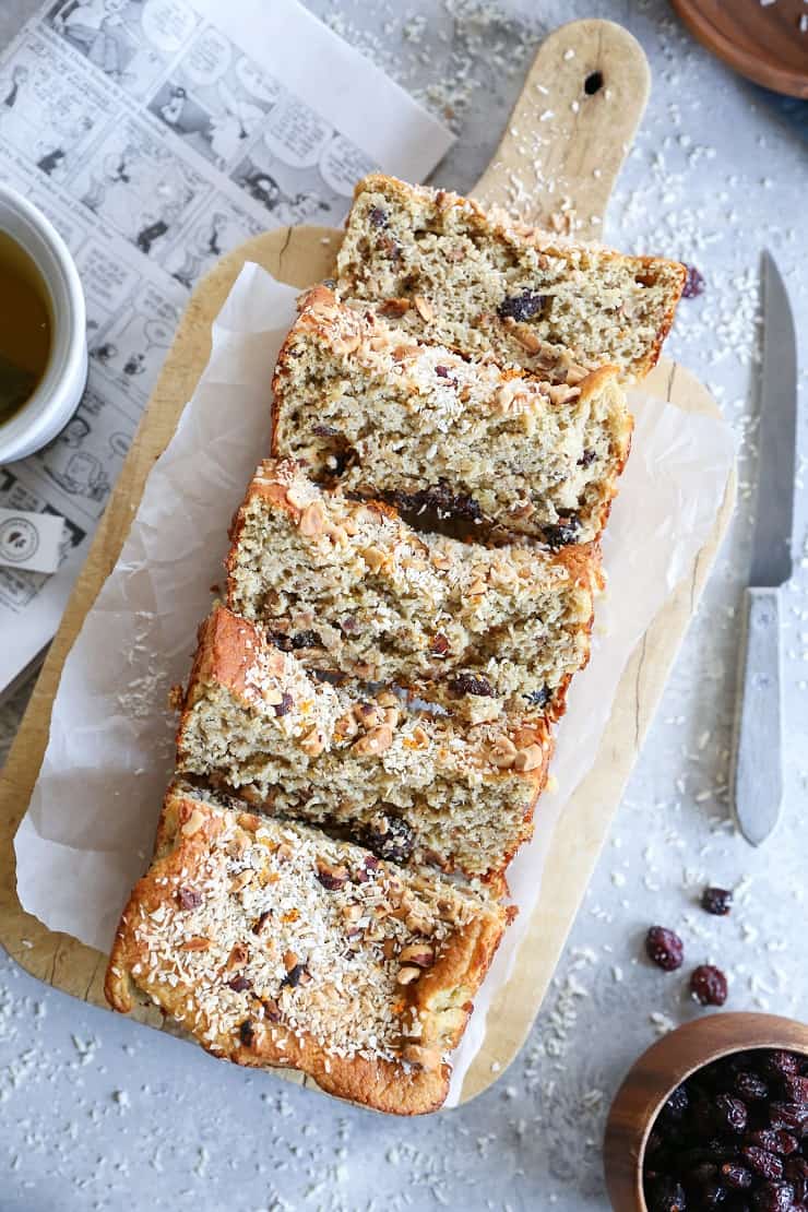 Paleo Cranberry Orange Bread made grain-free and gluten-free with almond flour. Refined sugar-free, dairy-free, and healthy!