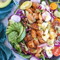 California Cobb Salad with Chipotle Avocado Ranch Dressing - a fresh and unique take on the classic cobb salad