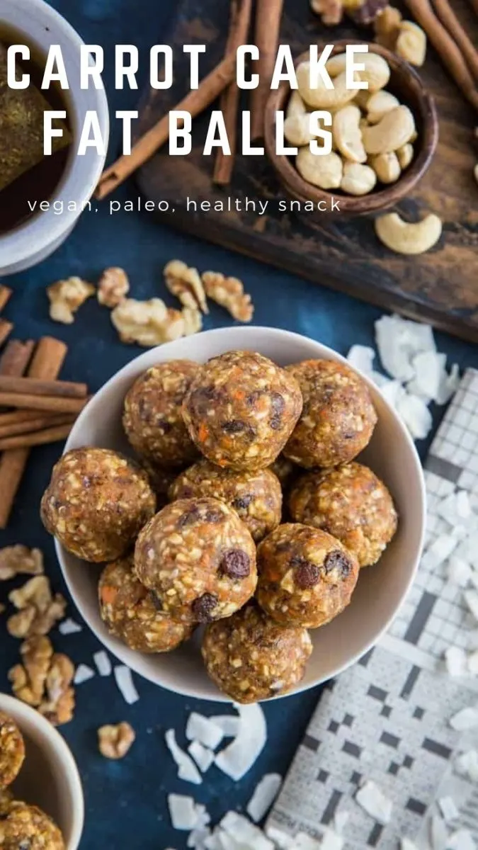 Paleo Carrot Cake Fat Balls - vegan, paleo, grain-free, healthy snack recipe