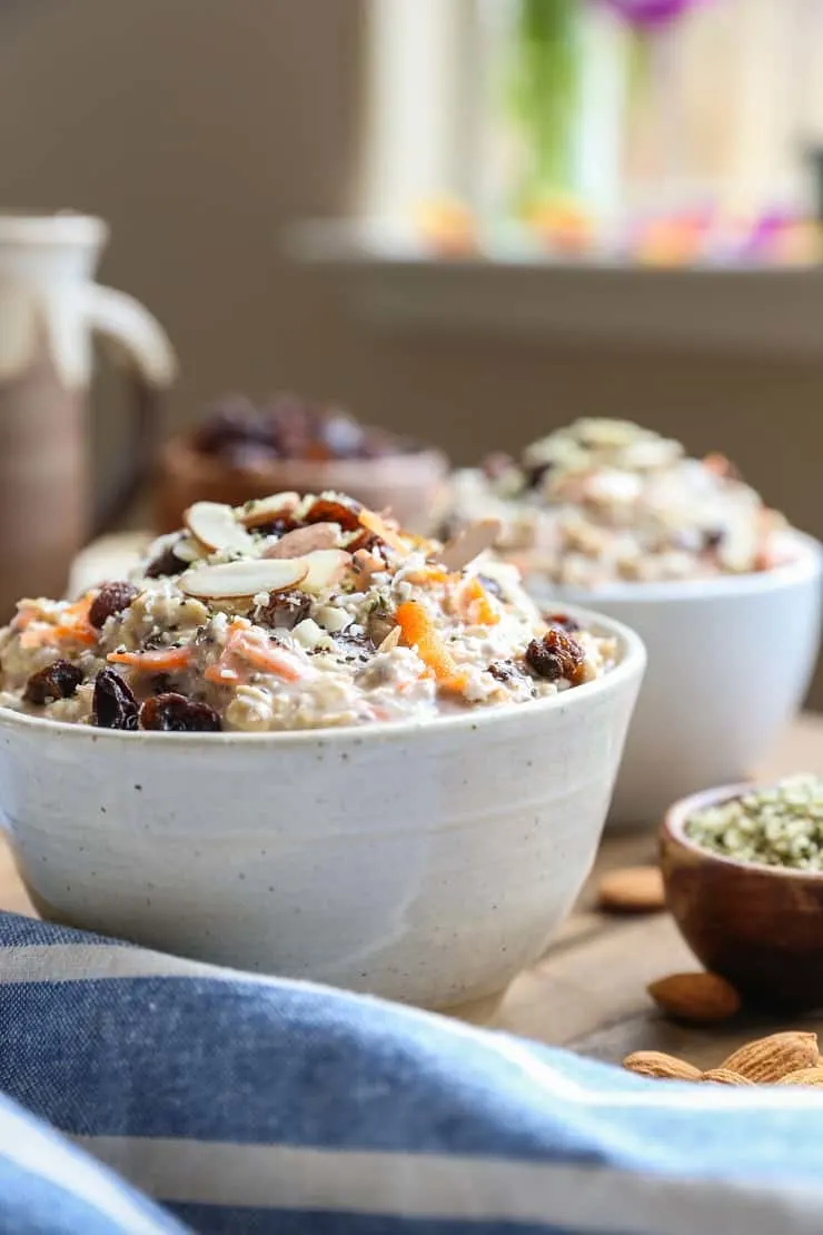 Carrot Cake Overnight Oats - a nutrient-packed vegan breakfast recipe perfect for starting the day on the right foot