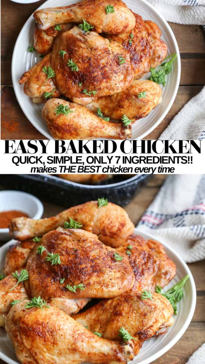 Perfectly Crispy Easy Baked Chicken Thighs and Drumsticks - quick, simple, mouth watering delicious chicken recipe