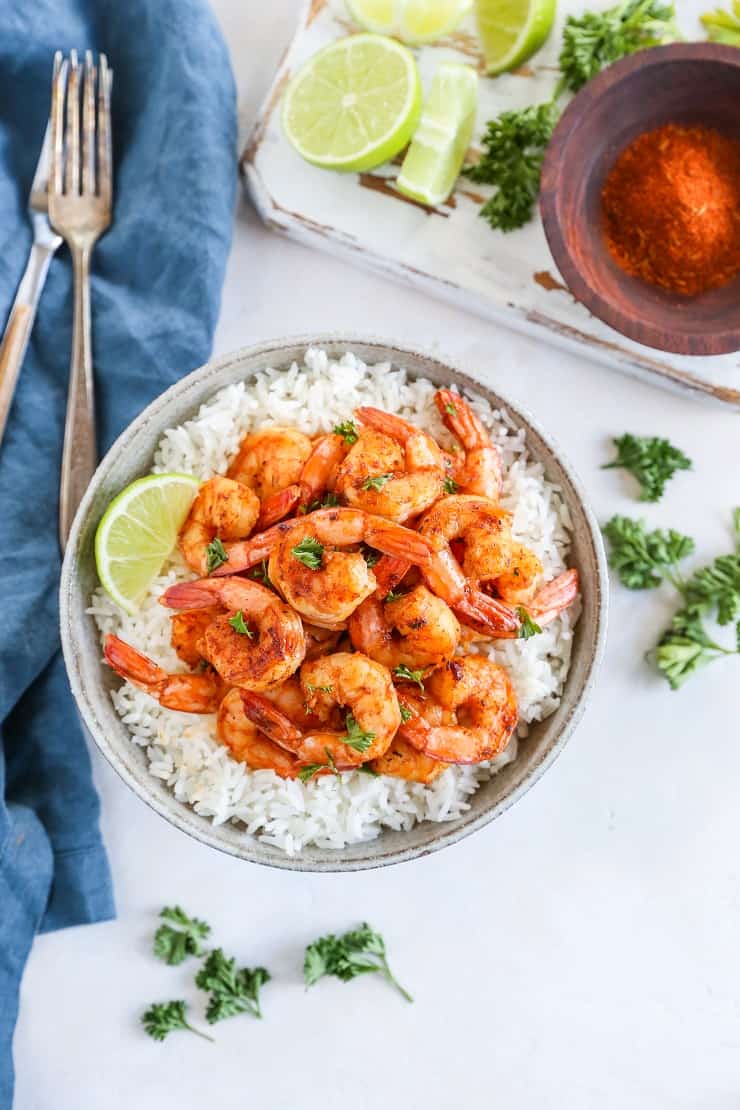 Easy Cajun Shrimp - a quick and easy shrimp recipe that only requires a few ingredients and hardly any time to prepare for an easy dinner.