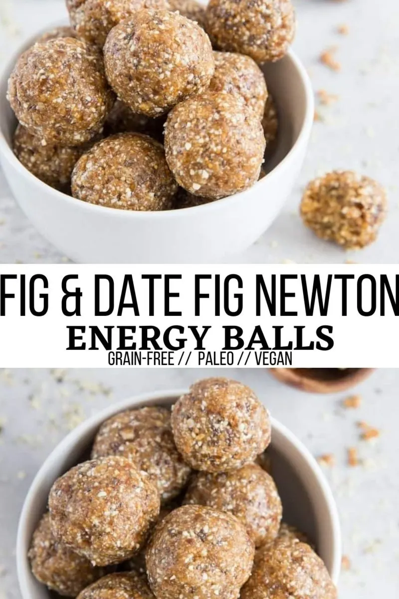 Fig, Date, and Cashew Energy Balls that taste just like a fig newton! Vegan, paleo, grain-free healthy snack recipe