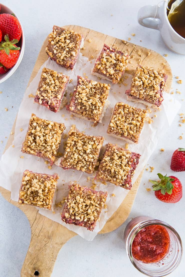 Gluten-Free Vegan Strawberry Crumb Bars (with a grain-free paleo option)