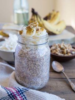 Banana Bread Chia Pudding - a healthy no-cook breakfast recipe that's dairy-free, vegan, paleo, and only requires a few minutes of prep