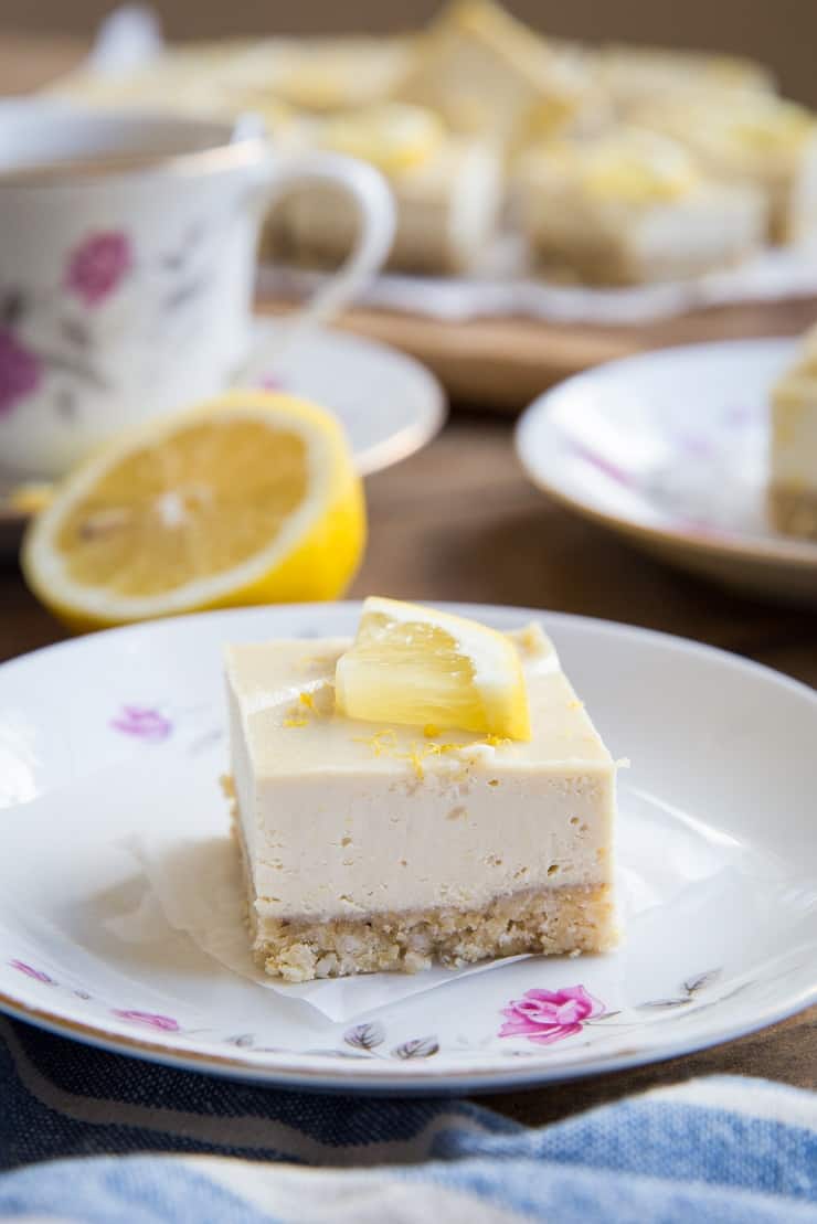 No Bake Paleo Lemon Bars - dairy-free, grain-free, refined sugar-free, and vegan