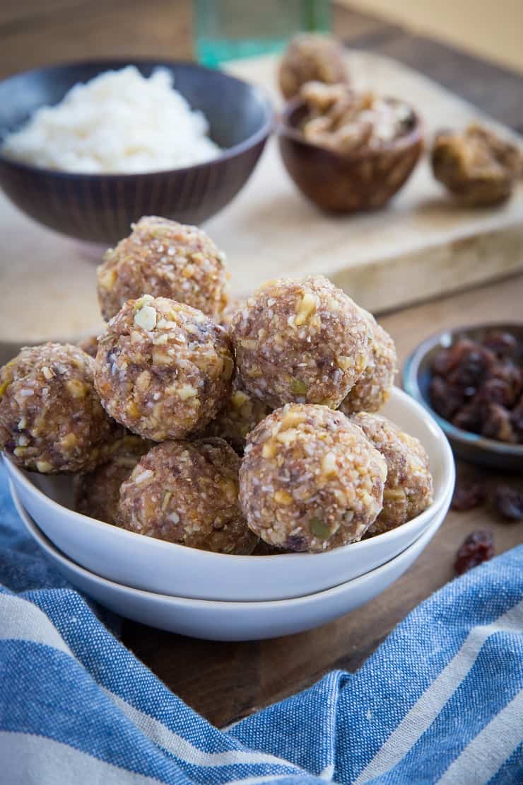 Oatmeal Cookie Energy Bites - vegan, paleo, plant-based, and healthy snack for travelling or busy work days