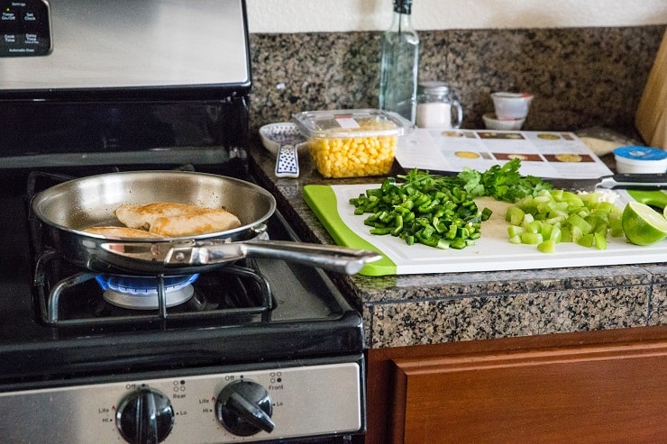 Green Chili Chicken Tacos prep photo