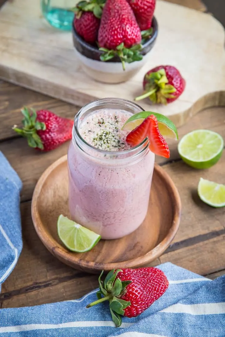 Strawberry Protein Smoothie - a nutritious banana-free vitamin and protein-packed smoothie recipe perfect for the summer months
