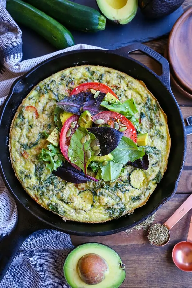 Summer Vegetable Avocado Frittata - a nutritious healthy breakfast recipe with tons of vegetables and avocado