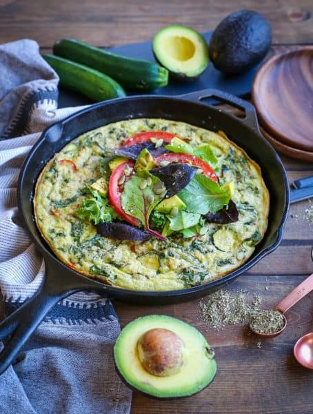 Summer Vegetable Avocado Frittata - The Roasted Root
