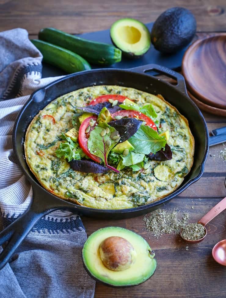 Summer Vegetable Avocado Frittata - a nutritious healthy breakfast recipe with tons of vegetables and avocado