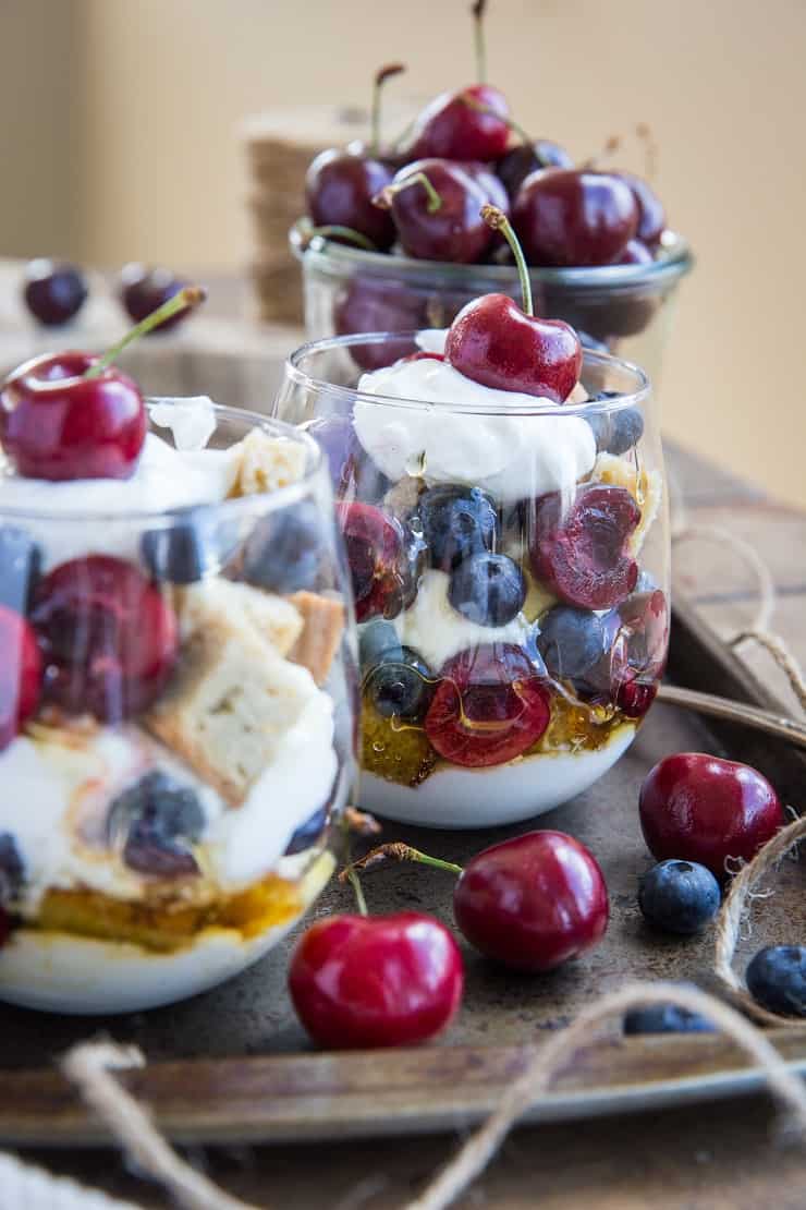 Red, White, and Blue Pound Cake Parfaits - paleo, dairy-free, refined sugar-free, delicious