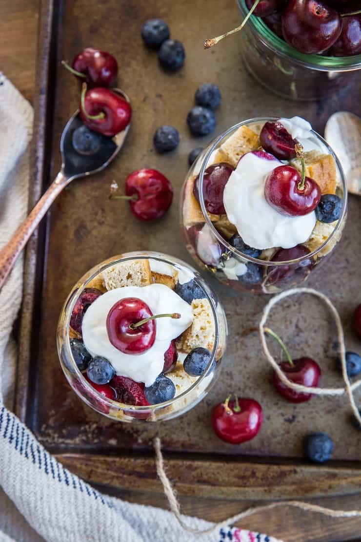 Red, White, and Blue Pound Cake Parfaits - paleo, dairy-free, refined sugar-free, delicious