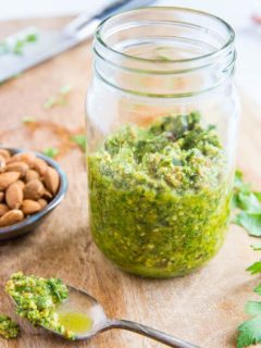 Low-FODMAP Pesto Sauce - a garlic-free, dairy-free recipe for pesto sauce that is Low-FODMAP and vegan - perfect for those with food sensitivities