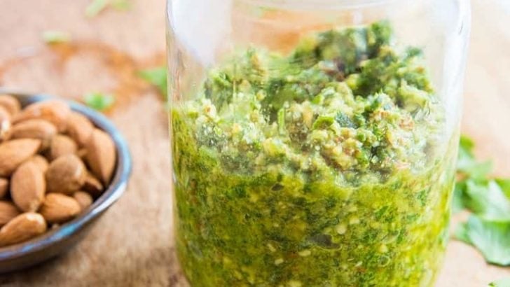 Low-FODMAP Pesto Sauce - a garlic-free, dairy-free recipe for pesto sauce that is Low-FODMAP and vegan - perfect for those with food sensitivities