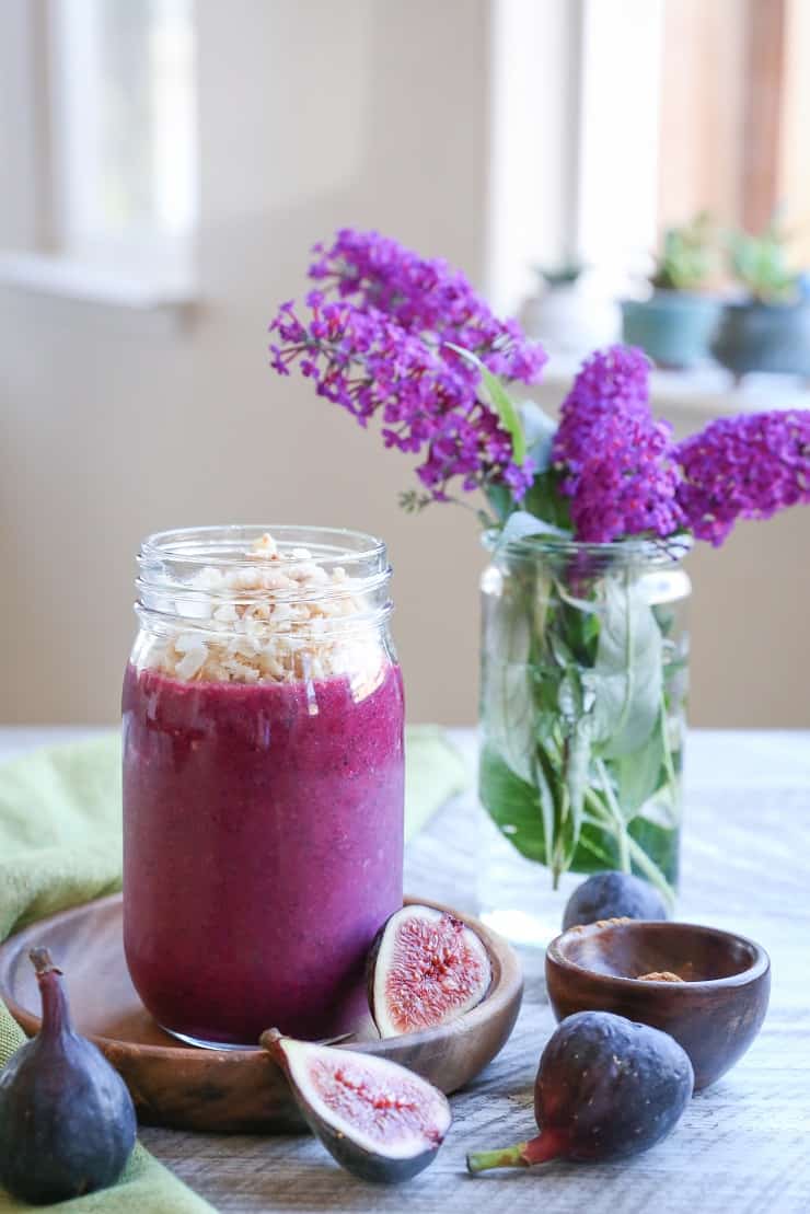 Fig Beet Blueberry Smoothie - a lower-sugar banana-free smoothie recipe