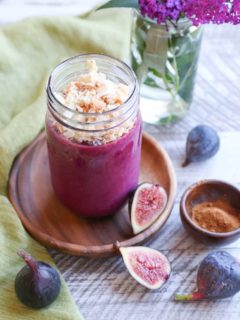 Fig Beet Blueberry Smoothie - a lower-sugar banana-free smoothie recipe