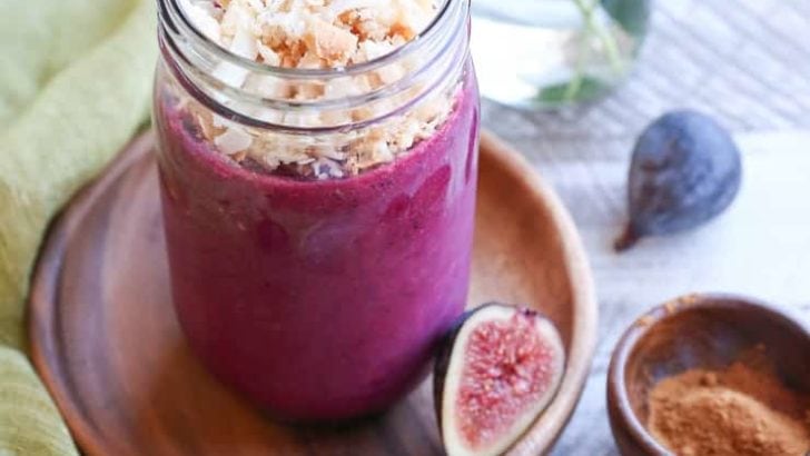 Fig Beet Blueberry Smoothie - a lower-sugar banana-free smoothie recipe