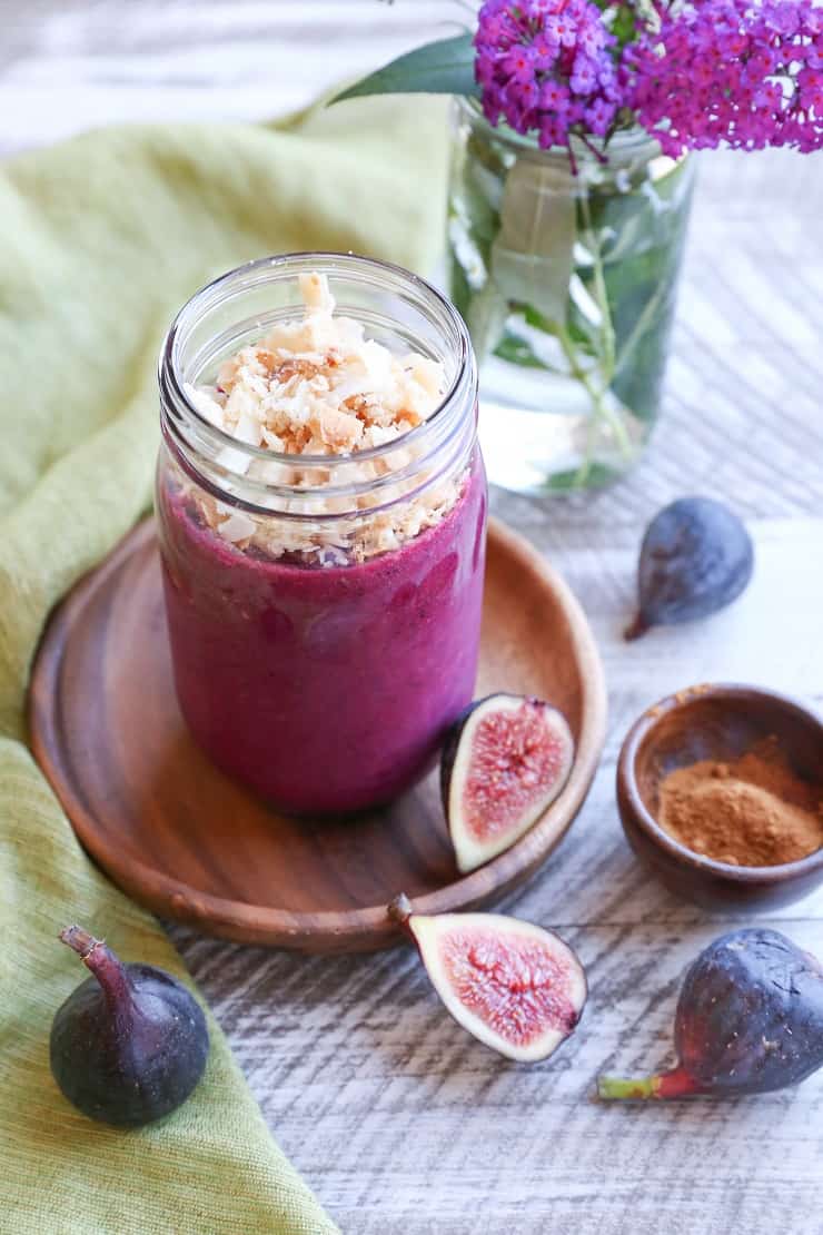 Fig Beet Blueberry Smoothie - a lower-sugar banana-free smoothie recipe