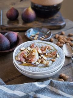Maple Chia Pudding with Maple-Caramelized Figs - an easy, delicious, healthy vegan dessert recipe that is paleo friendly | TheRoastedRoot.net