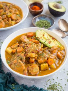 Dairy-Free Paleo Shrimp Chowder - a healthy gluten-free chowder recipe that is still thick, creamy, and delicious | TheRoastedRoot.com