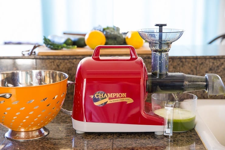 Champion Juicer 4000 Series juicing celery