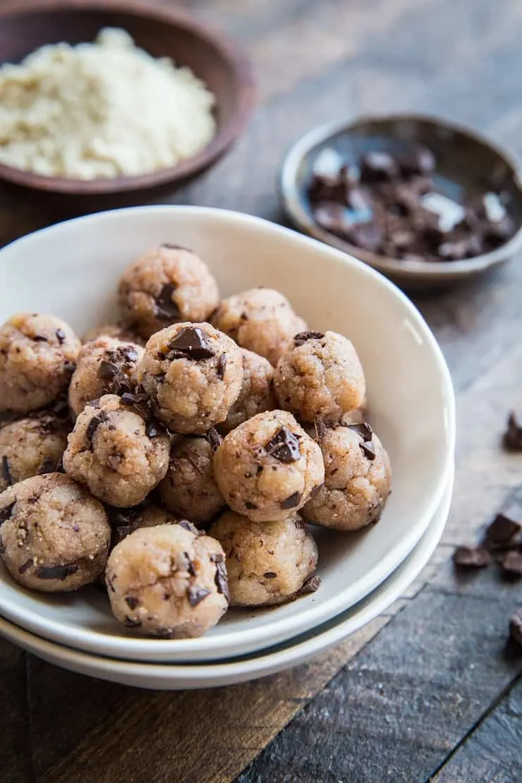 Keto Edible Cookie Dough (Vegan) - Grain-free, sugar-free, low-carb cookie dough makes for the perfect dessert for cookie lovers | TheRoastedRoot.com @TheRoastedRoot #glutenfree #keto