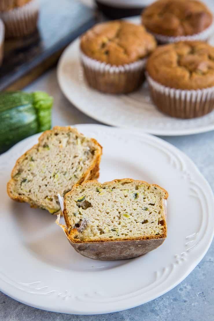 Paleo Zucchini Muffins - grain-free, dairy-free, and healthy! Made easily in your blender. | TheRoastedRoot.net #glutenfree