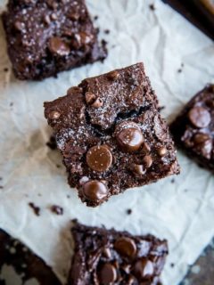 Paleo Vegan Fudge Brownies (with a Keto option) - grain-free, refined sugar-free, dairy-free, egg-free, and insanely rich and delicious