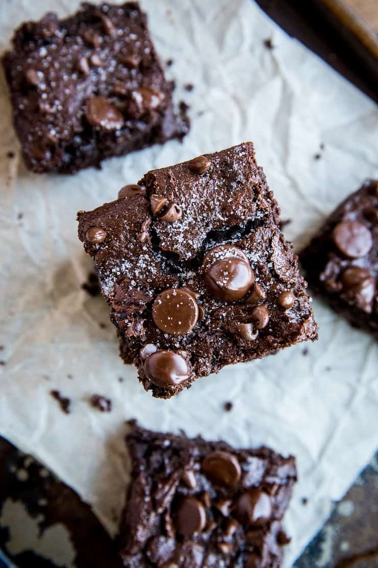 Paleo Vegan Fudge Brownies (with a Keto option) - grain-free, refined sugar-free, dairy-free, egg-free, and insanely rich and delicious