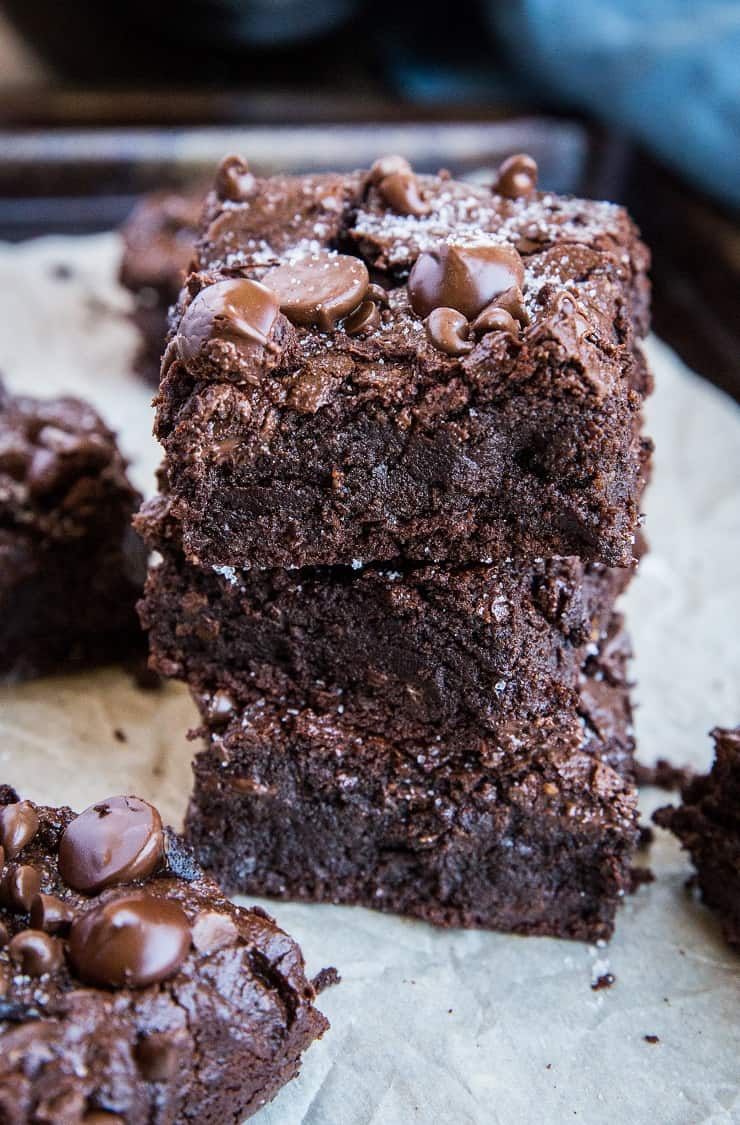 Paleo Vegan Fudge Brownies (with a Keto option) - grain-free, refined sugar-free, dairy-free, egg-free, and insanely rich and delicious