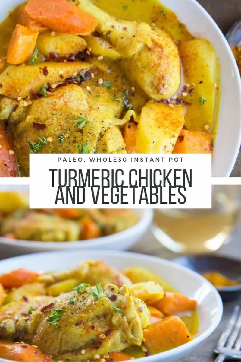 Instant Pot Turmeric Chicken and Vegetables - paleo, whole30, low-carb and healthy dinner recipe!