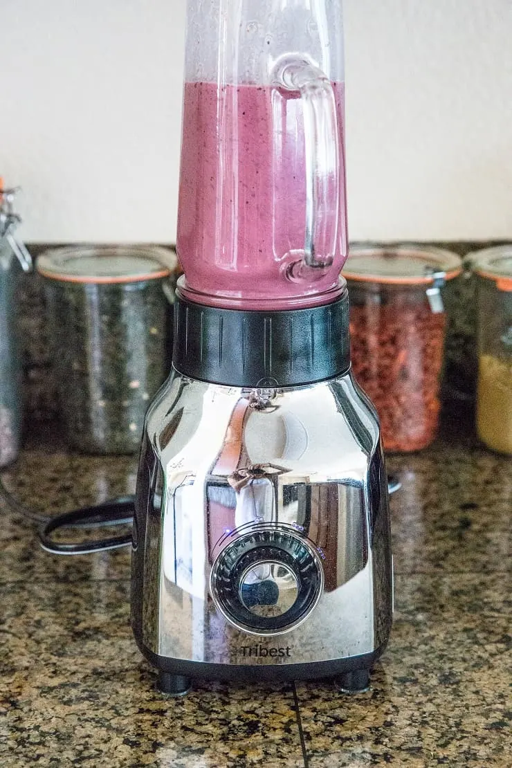 Fig Beet Blueberry Smoothie - a lower-sugar banana-free smoothie recipe