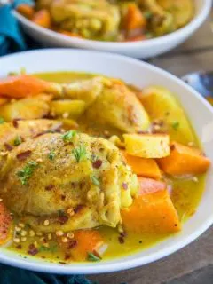 Instant Pot Turmeric Chicken with Carrots, Parsnips, and Sweet Potatoes - a clean and healthy meal perfect for any night of the week