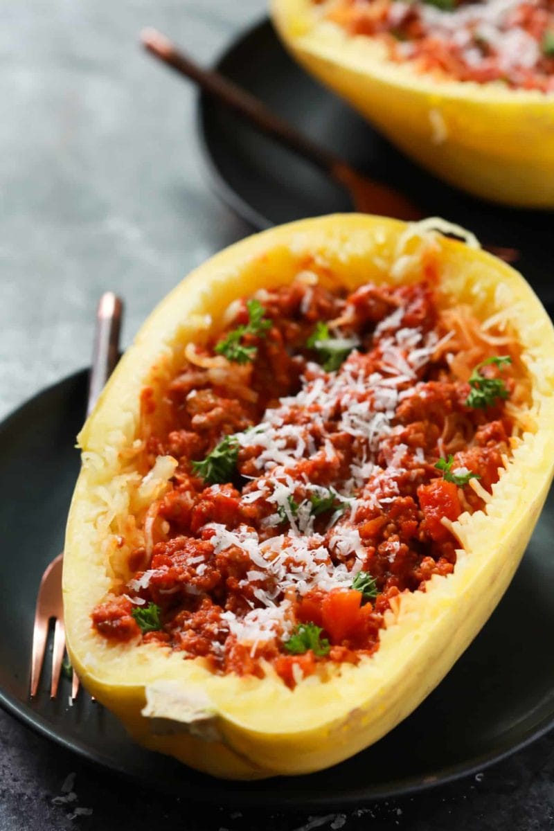 Easy Bolognese Stuffed Spaghetti Squash