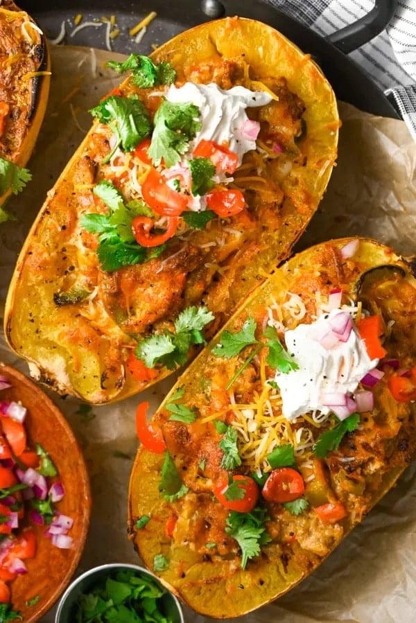 Ground Chicken Fajita Spaghetti Squash